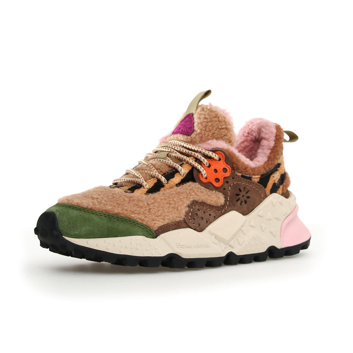 Kotetsu Woman Shearling/Suede Sneakers - Brown/Green