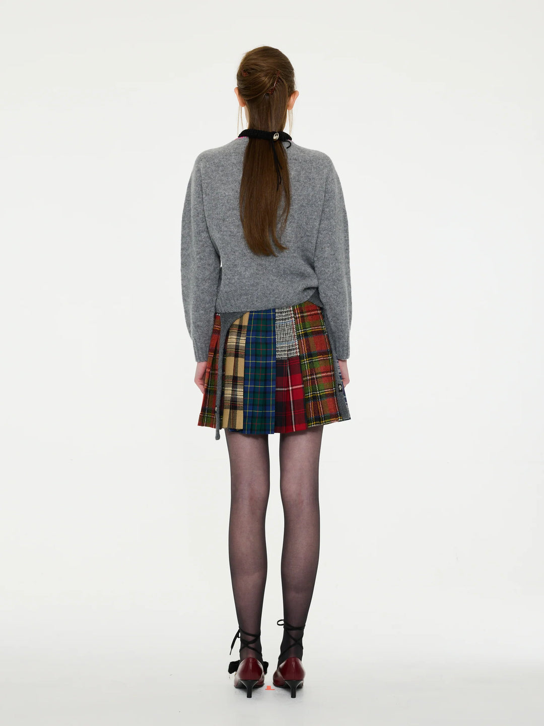Embellished Crew Neck Cardigan - Grey