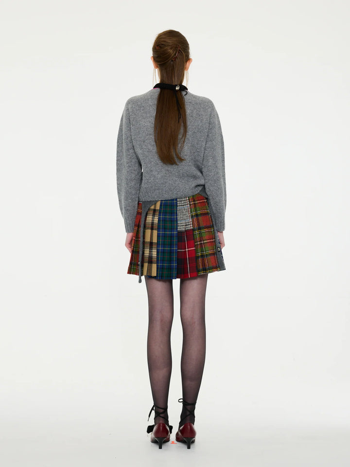 Embellished Crew Neck Cardigan - Grey