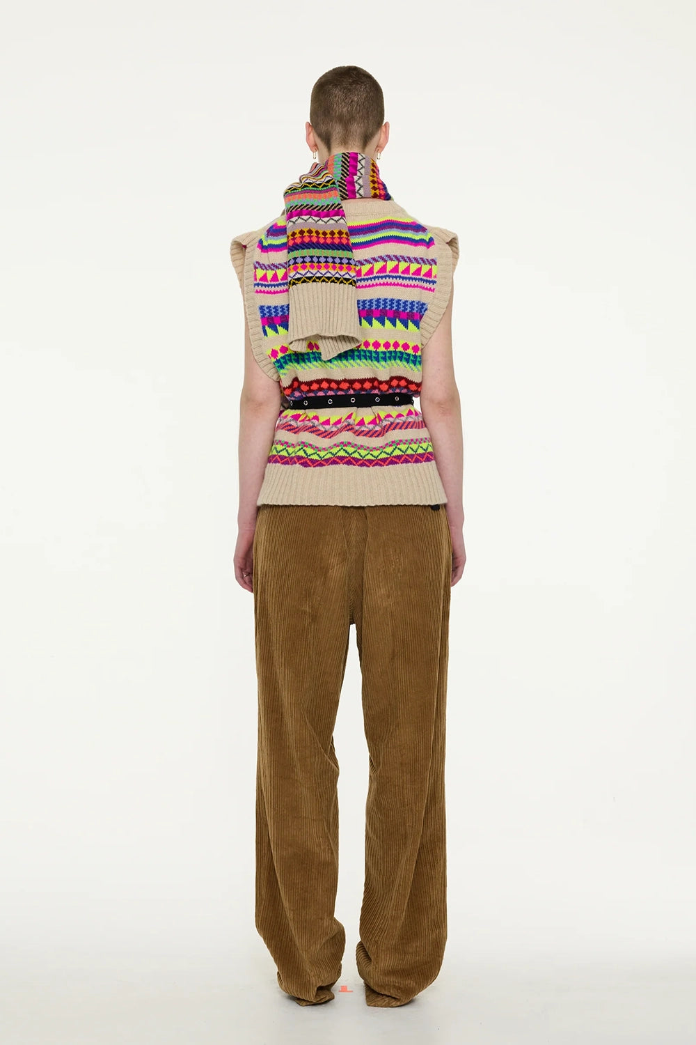 Stripes And Fairisle Scarf - Multi