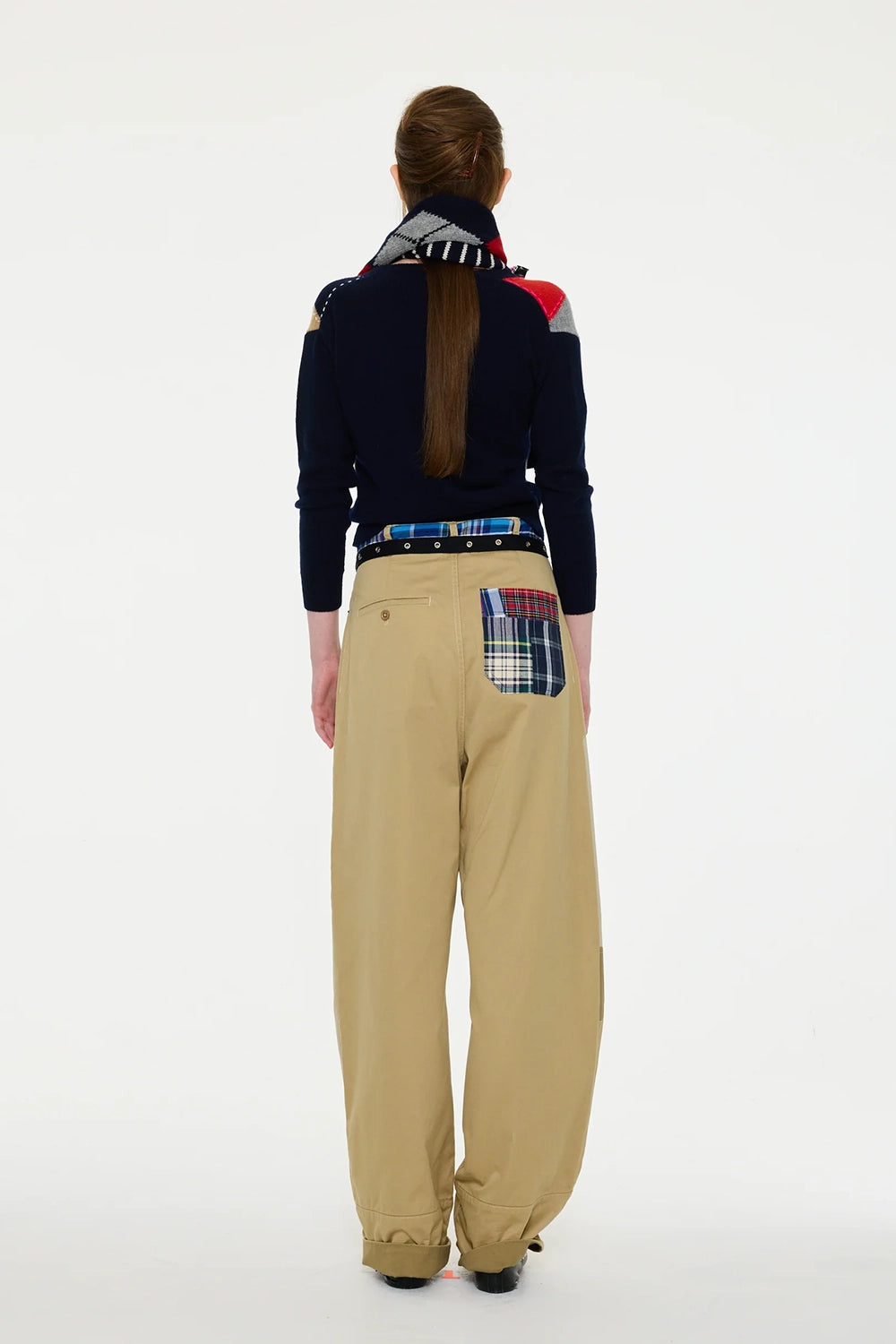 Argyle Crew Neck Cardigan - Multi