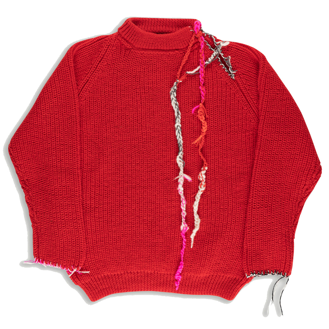 Bunny Oversized Fishermans Sweater - Red - Frontiers Woman