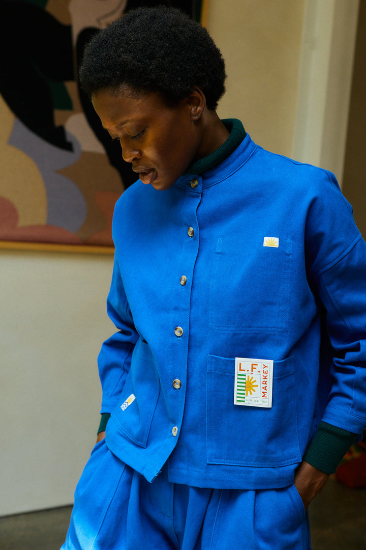 Wide Chore Coat - Cobalt