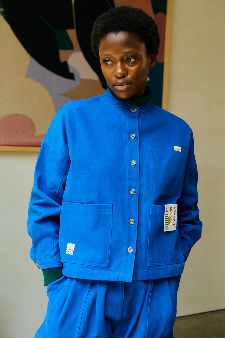 Wide Chore Coat - Cobalt