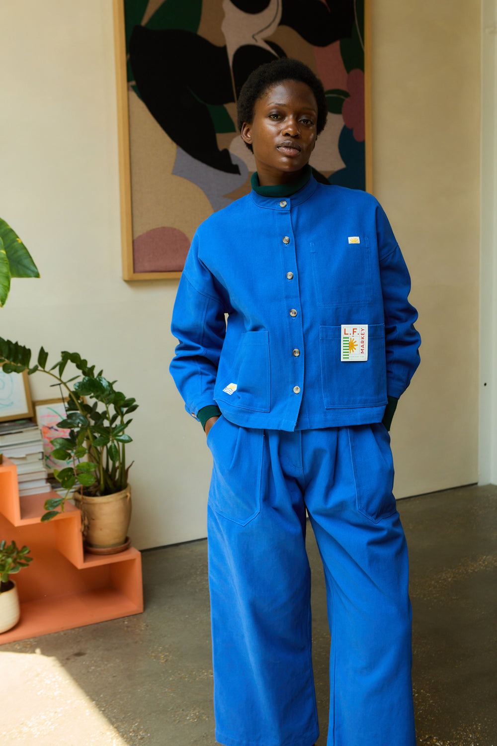 Wide Chore Coat - Cobalt