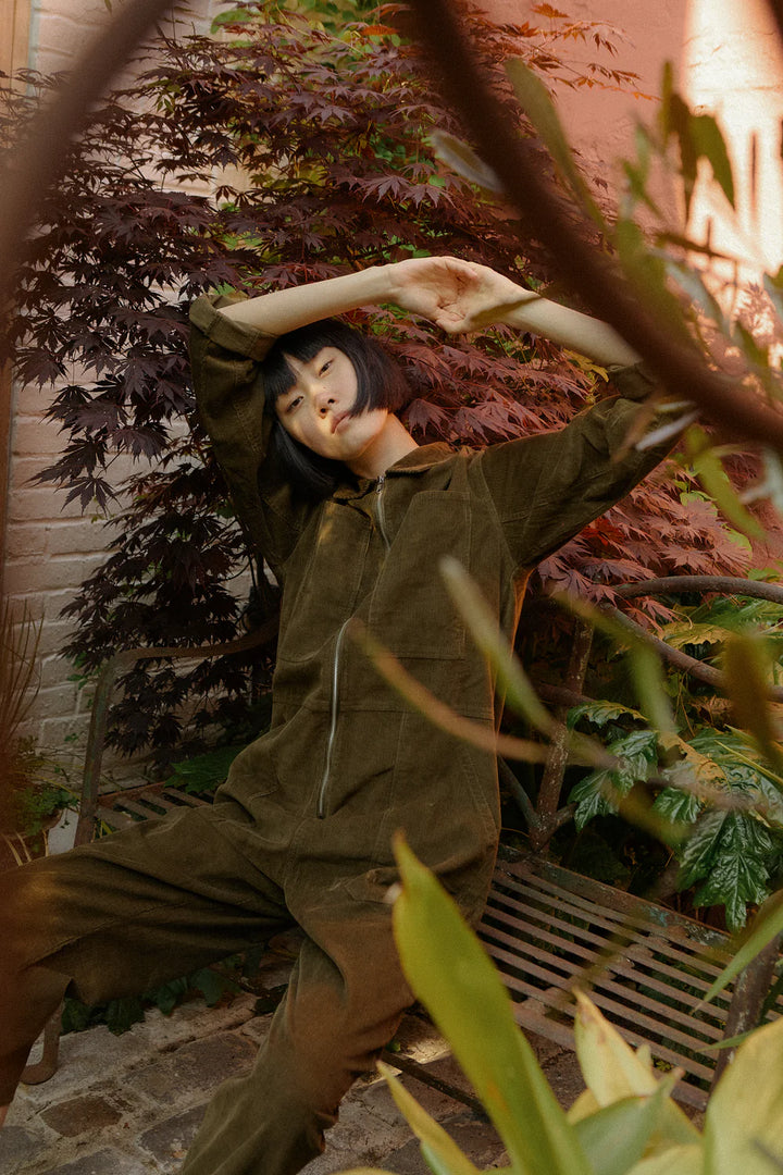 Dominic Boilersuit Corduroy - Dark Olive