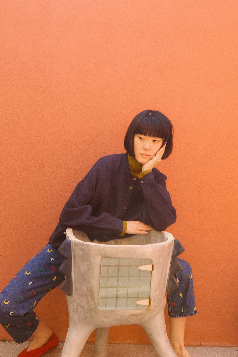 Wide Chore Coat Longline - Midnight