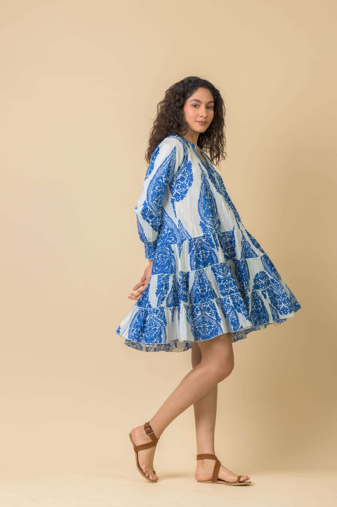 Lovejoy Dress - White/Blue Emperor - Frontiers Woman