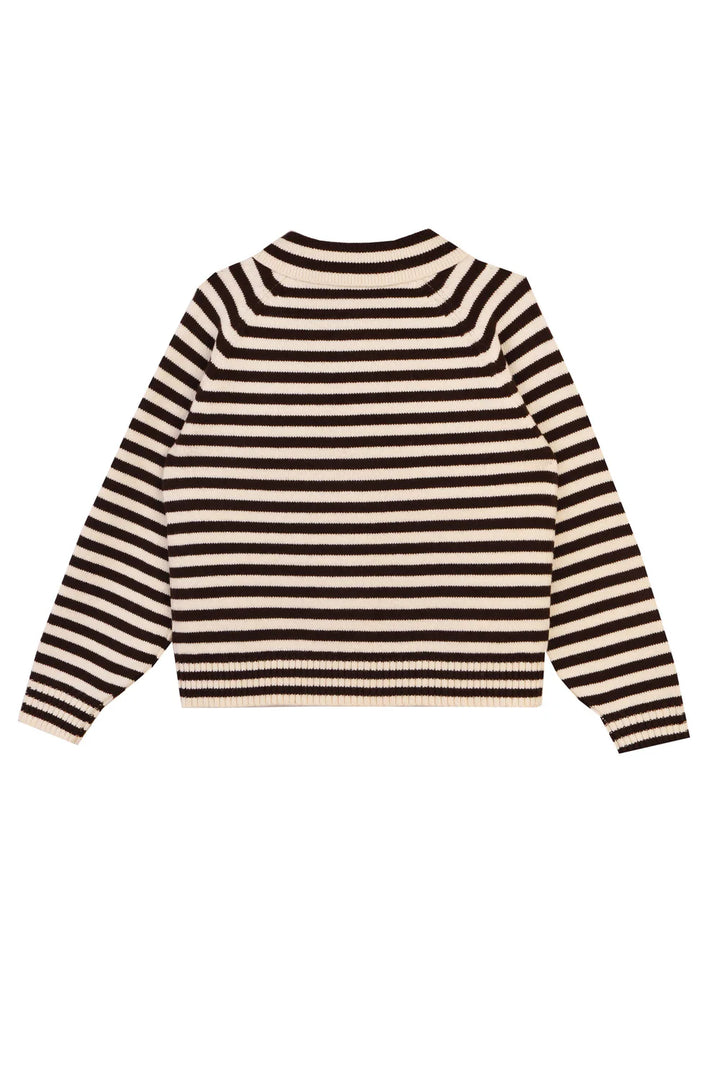 Lytton Cardigan - Espresso Stripe