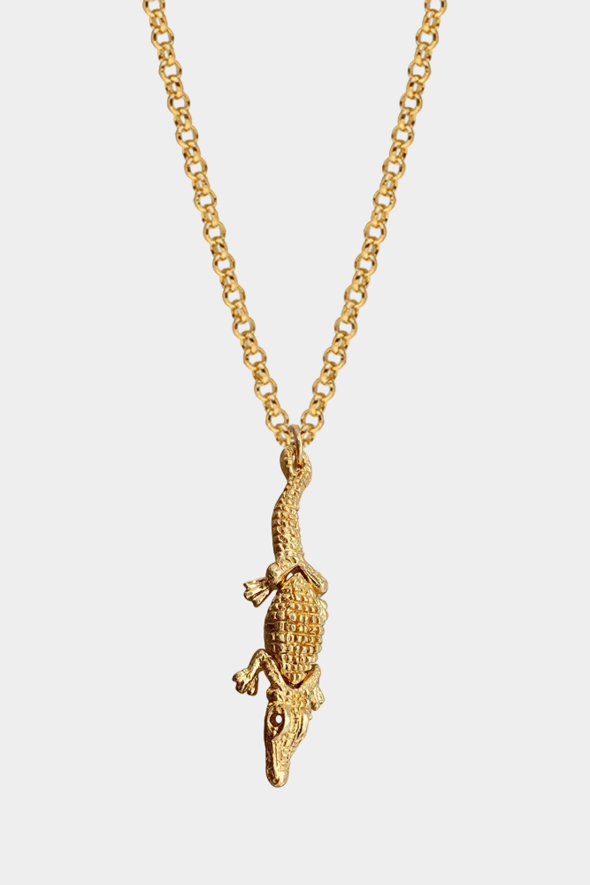 Large Crocodile Charm Necklace
