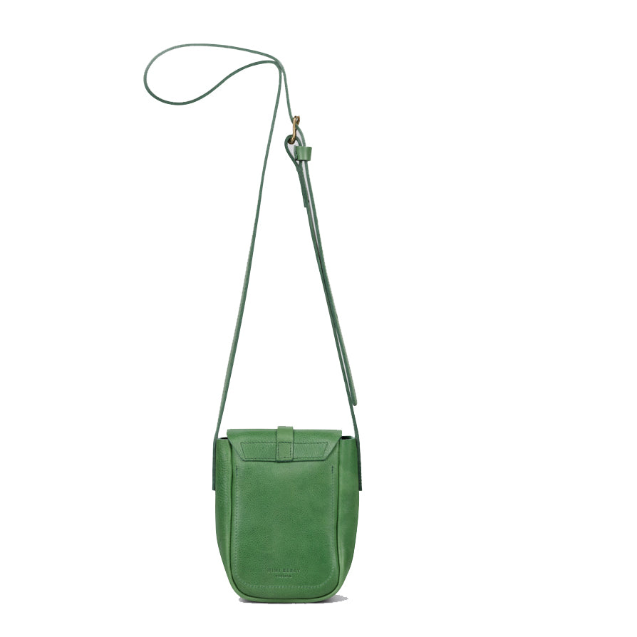 Lark Tall Crossbody Satchel Bag - Grainy Evergreen Leather