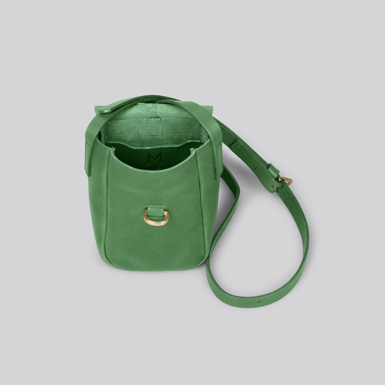 Lark Tall Crossbody Satchel Bag - Grainy Evergreen Leather