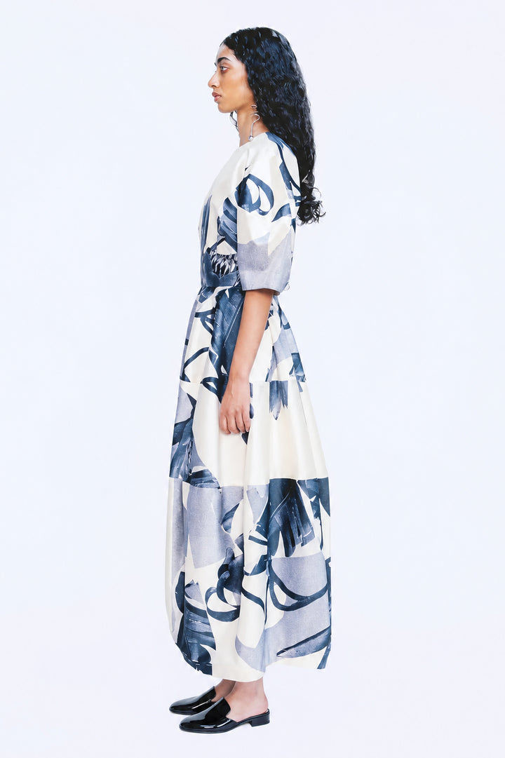 Structure Dress - Graphite Garden Print