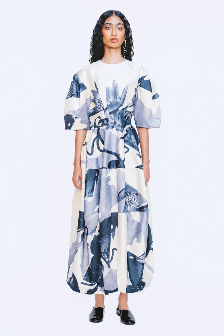 Structure Dress - Graphite Garden Print
