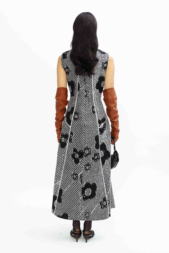 Classic Bennet Dress- Onyx Sakura Peach