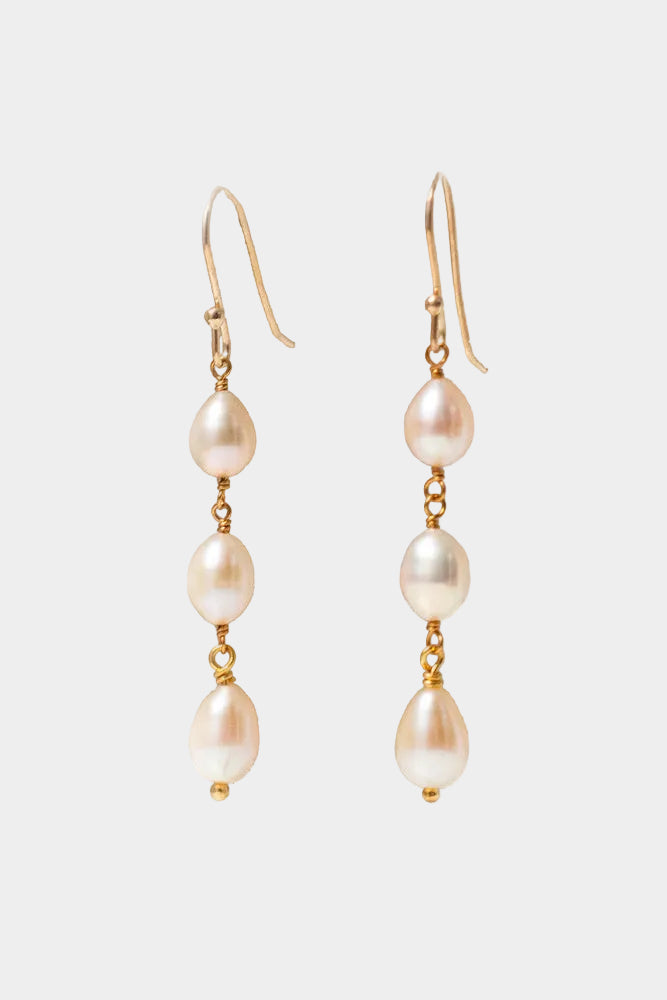 Pink Pearl on Hook Earrings
