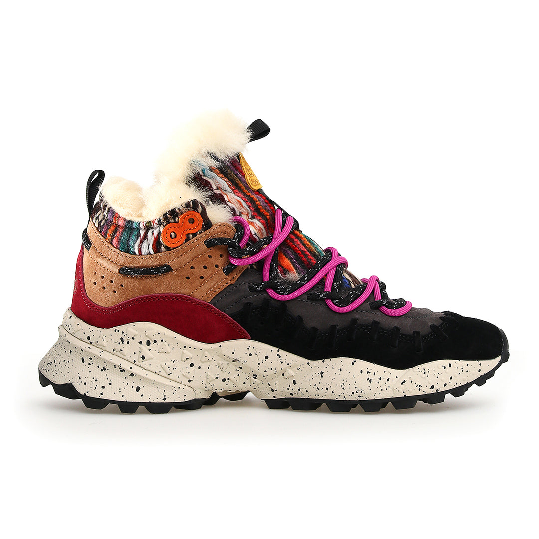 Morican Uni High-Top Suede/Wool Sneakers - Black Multi