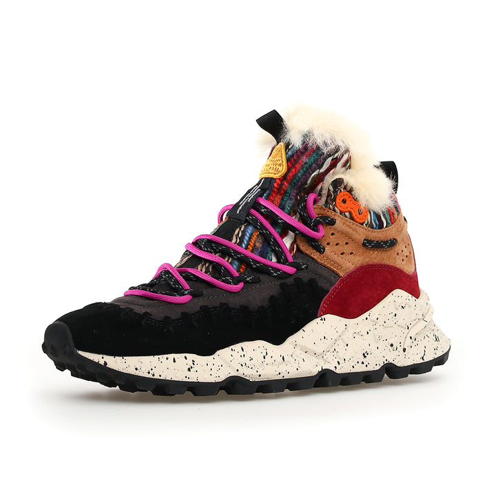 Morican Uni High-Top Suede/Wool Sneakers - Black Multi