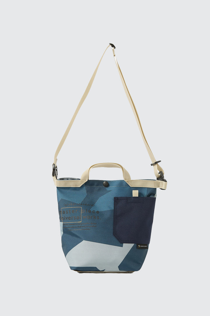 UW X Master-Piece Collab | Small Tote Bag - Blue Camo Recycled Tech Canvas - Frontiers Woman