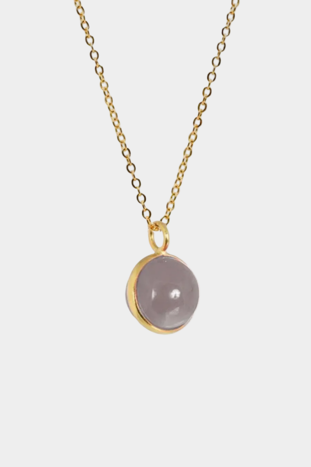 Magic Crystal Ball Pendant Necklace - Grey Chalcedony