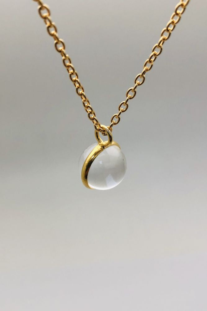 Magic Crystal Ball Pendant Necklace - Rock Crystal