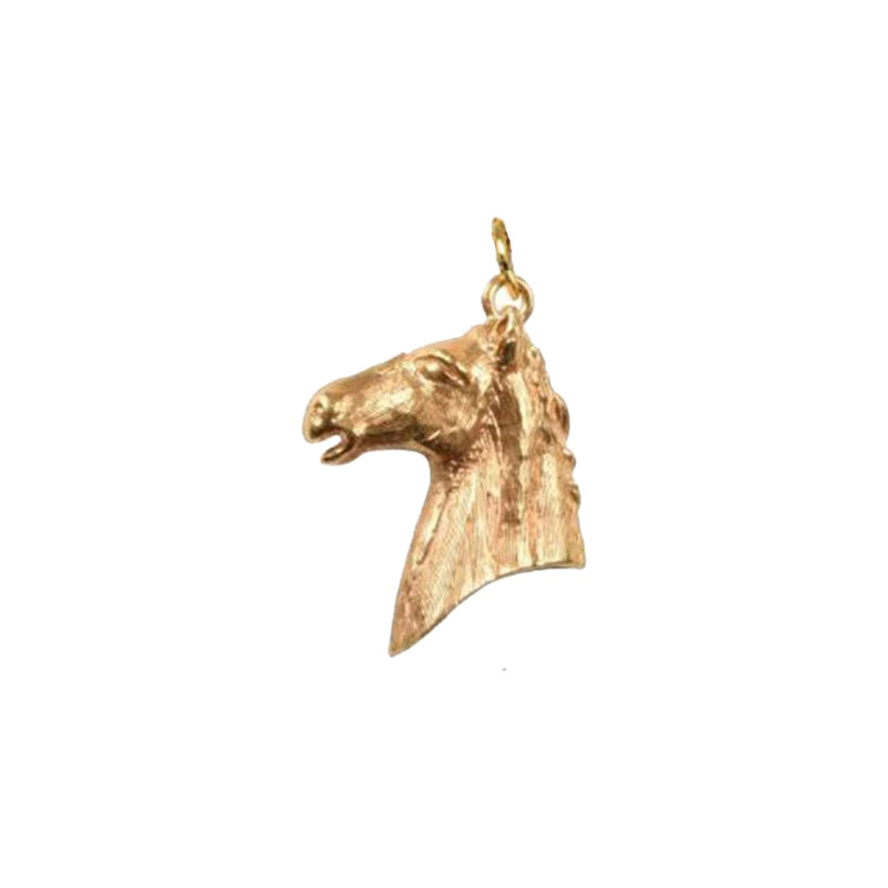 Magnificent Horse Head Charm On Long Simple Chain Necklace