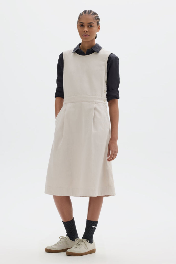 Sleeveless Pinafore Dress - Chalk