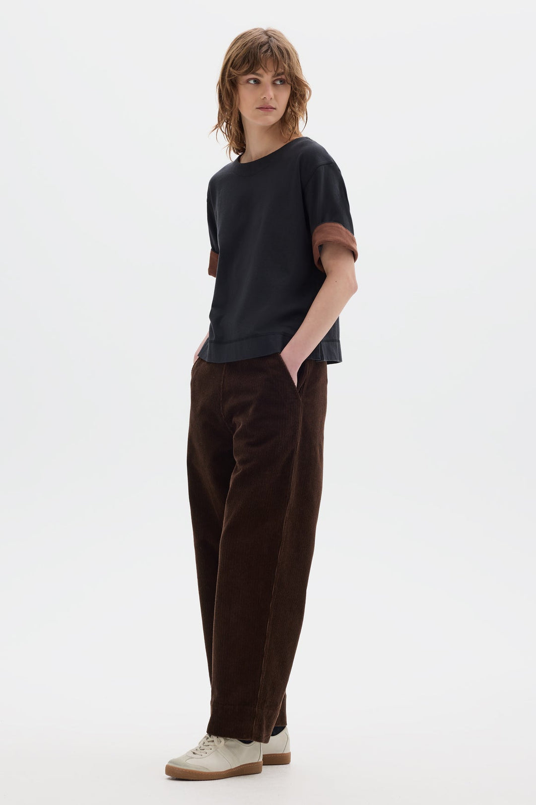 Cuffed T-Shirt - Black/Rust
