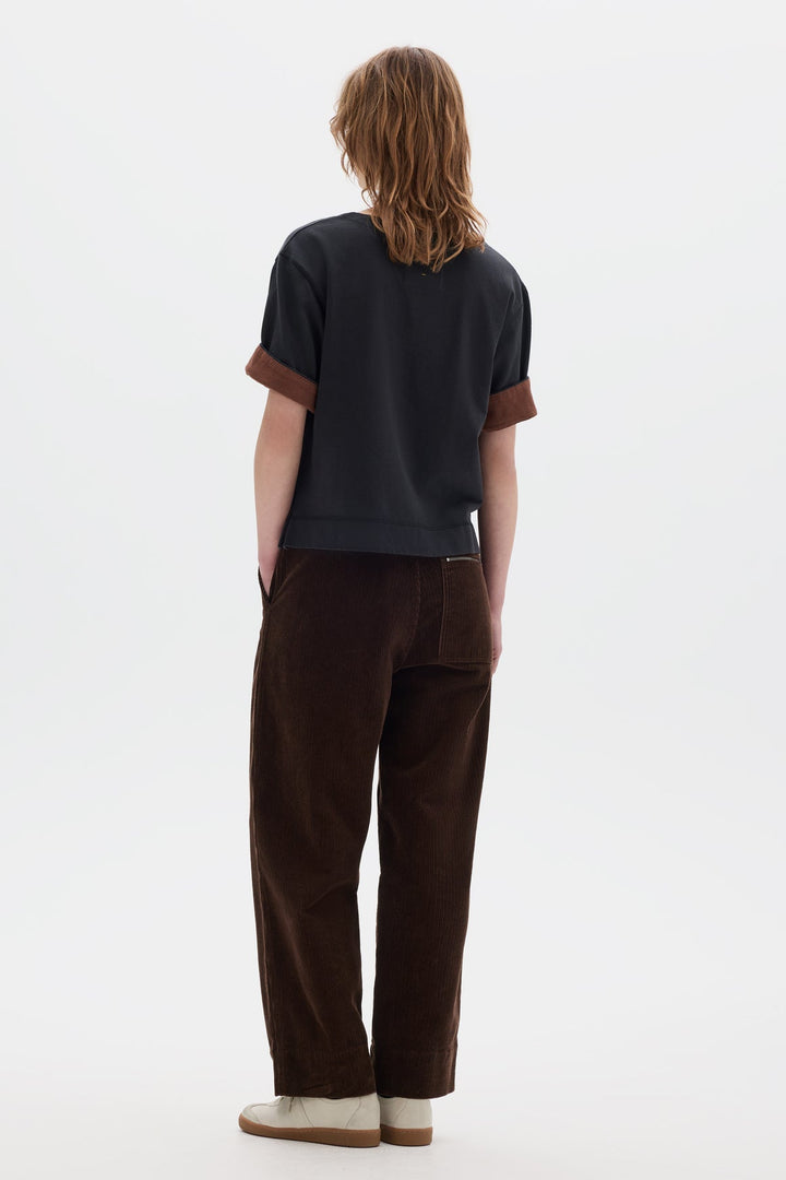 Cuffed T-Shirt - Black/Rust