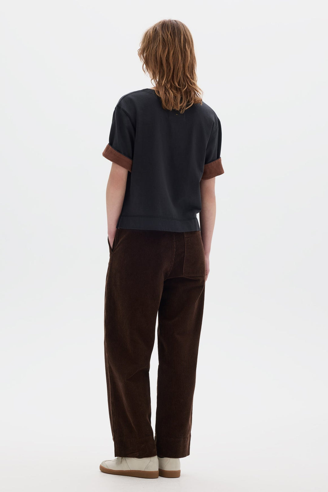 Cuffed T-shirt - Black/Rust