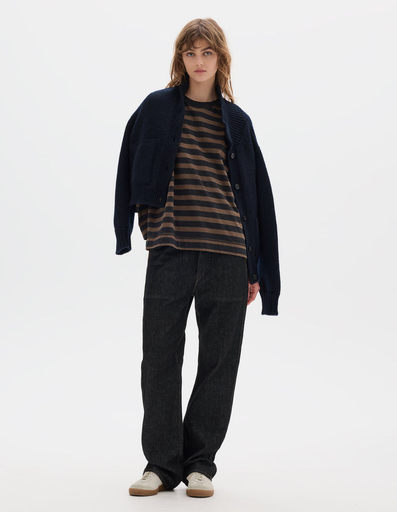 Wool Bomber Cardigan - Ink