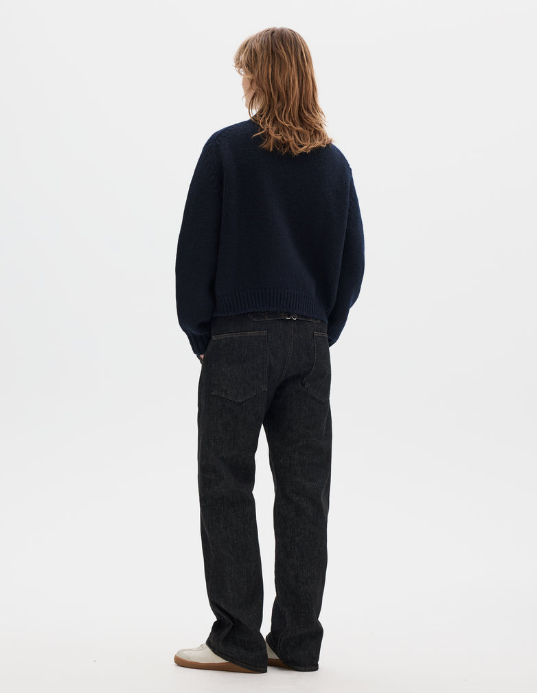 Wool Bomber Cardigan - Ink
