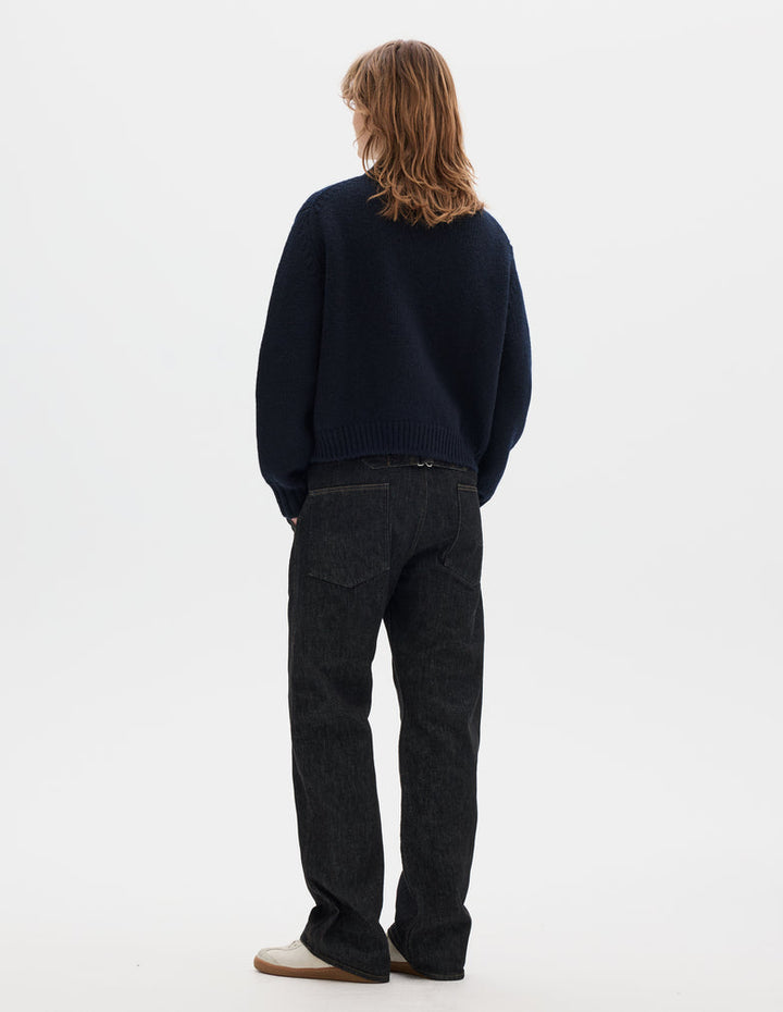 Wool Bomber Cardigan - Ink