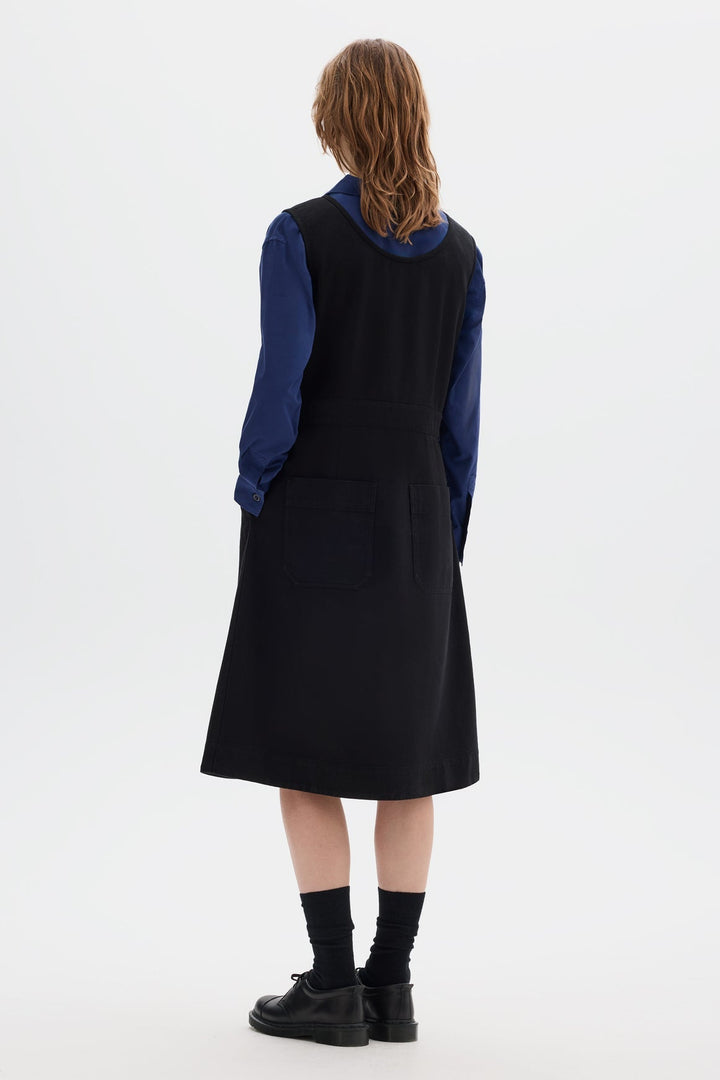 Sleeveless Pinafore Dress - Black