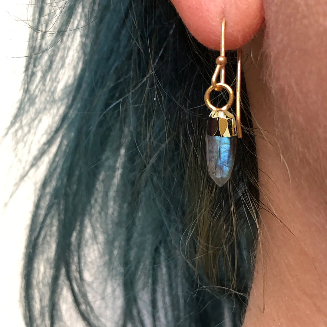Mini Point Labradorite Earrings