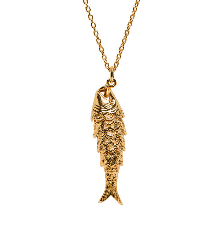 Articulated Fish Charm Necklace