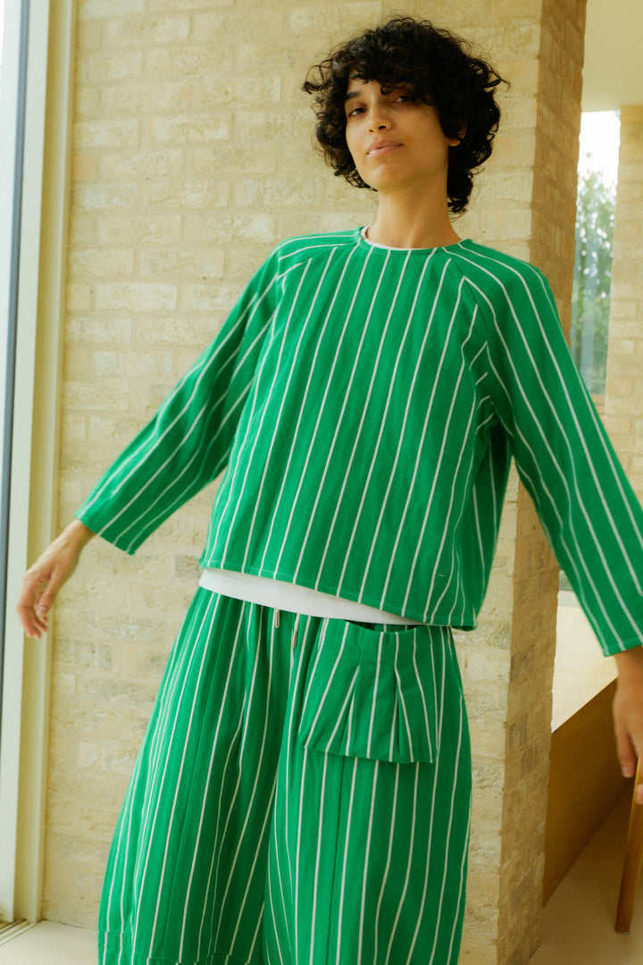 Oslo Top Stripe - Grass Stripe - Frontiers Woman