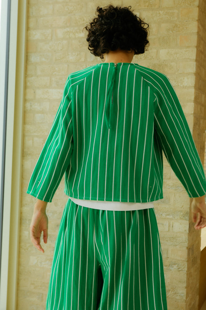 Oslo Top Stripe - Grass Stripe - Frontiers Woman