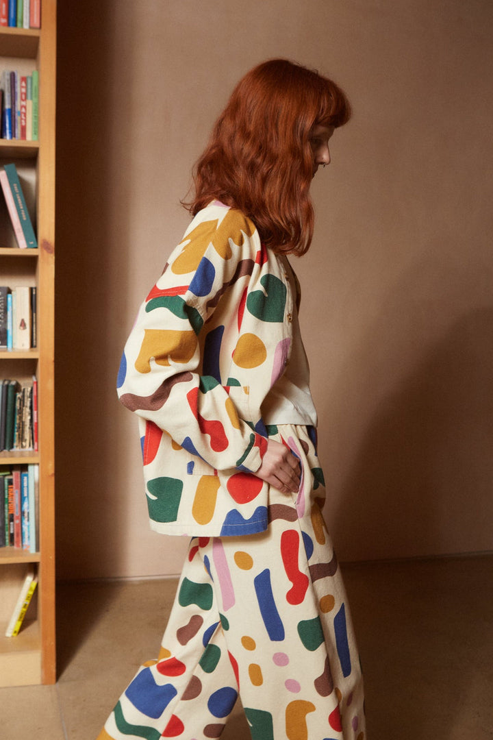 Oversized Chore Coat - Palette Print