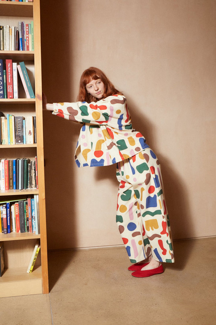Oversized Chore Coat - Palette Print