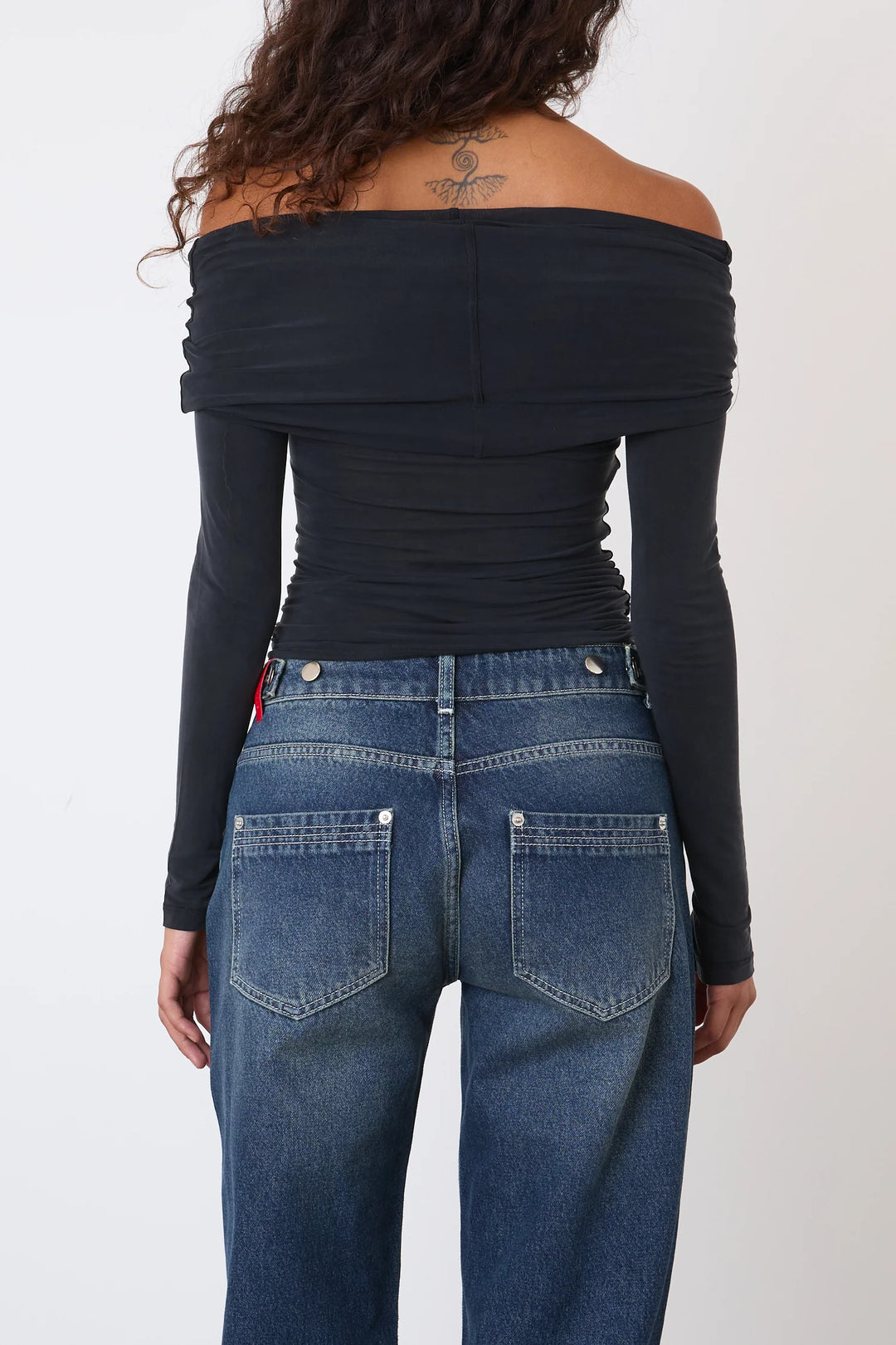 Kylie Cold Shoulder Top - Graphite