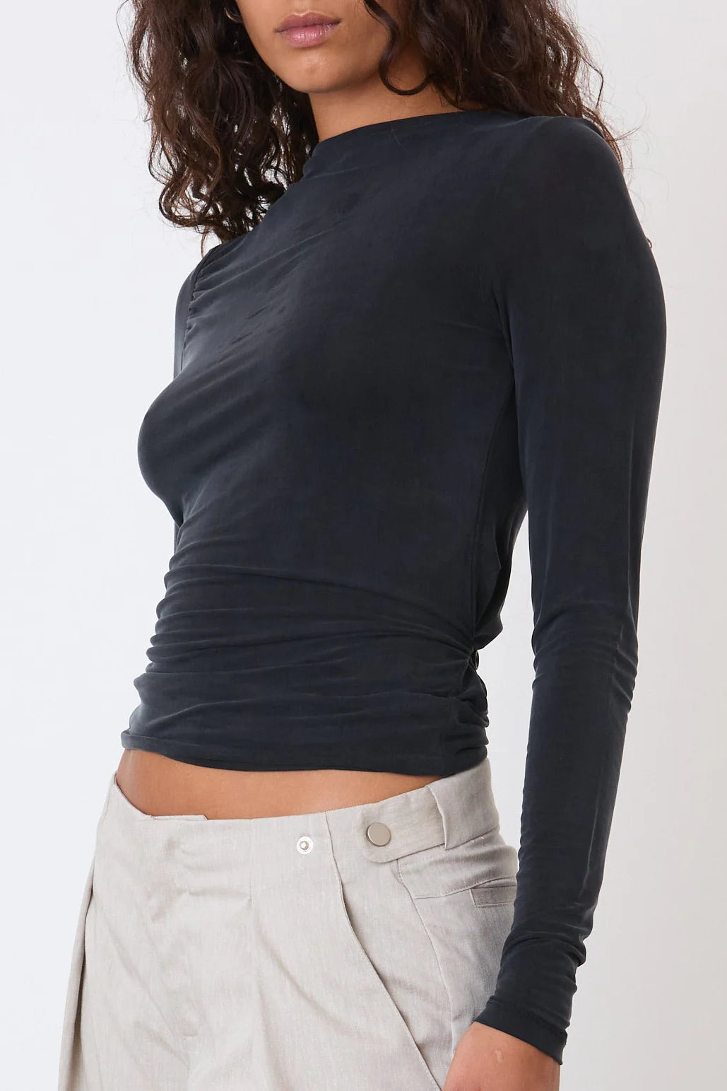 Kylie Long Sleeve Top - Graphite