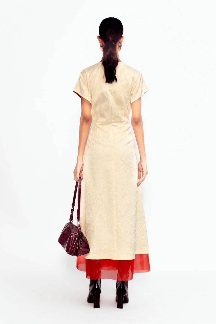 Ayrin Dress - Ecru/Coral