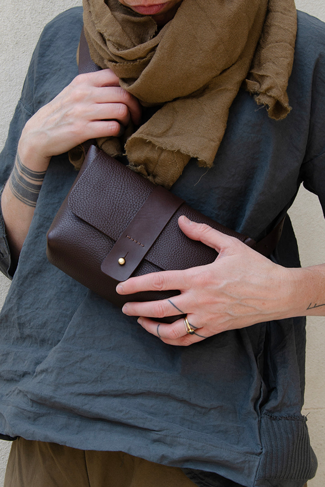 Dot Mini Bag - Textured Brown