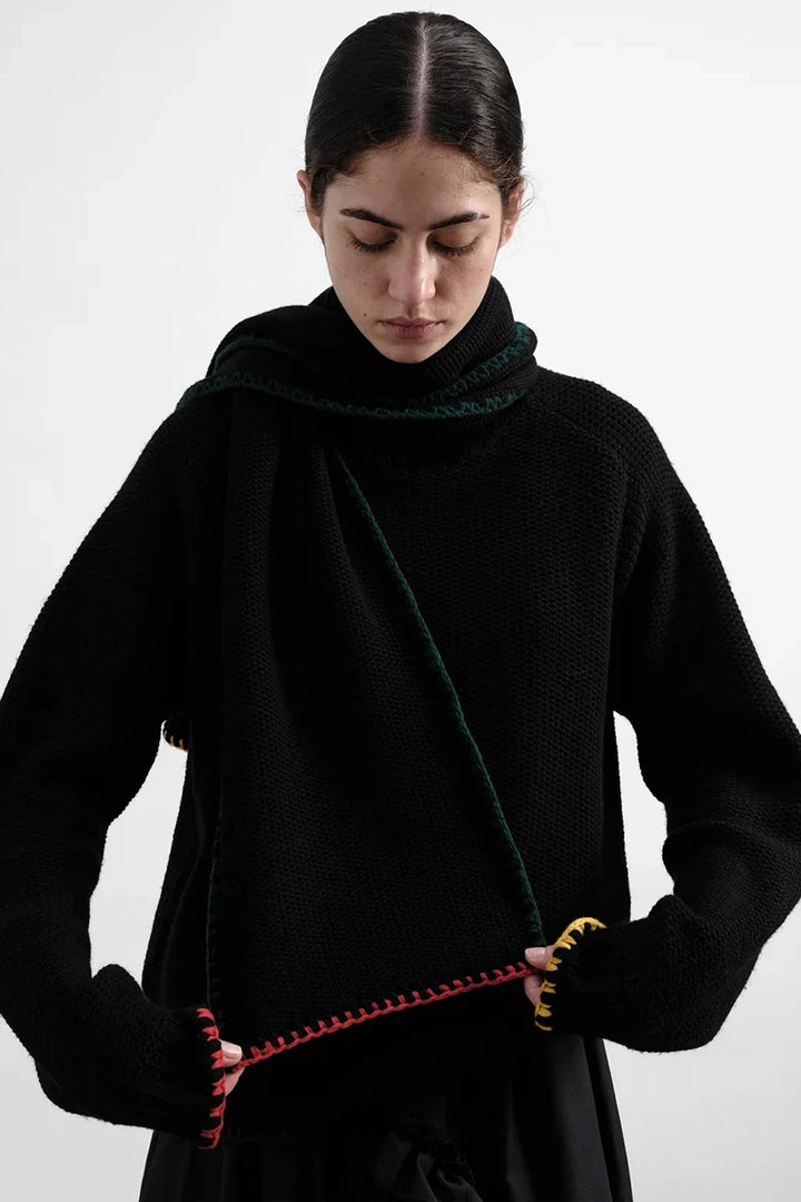 Blanket Stitch Scarf - Black