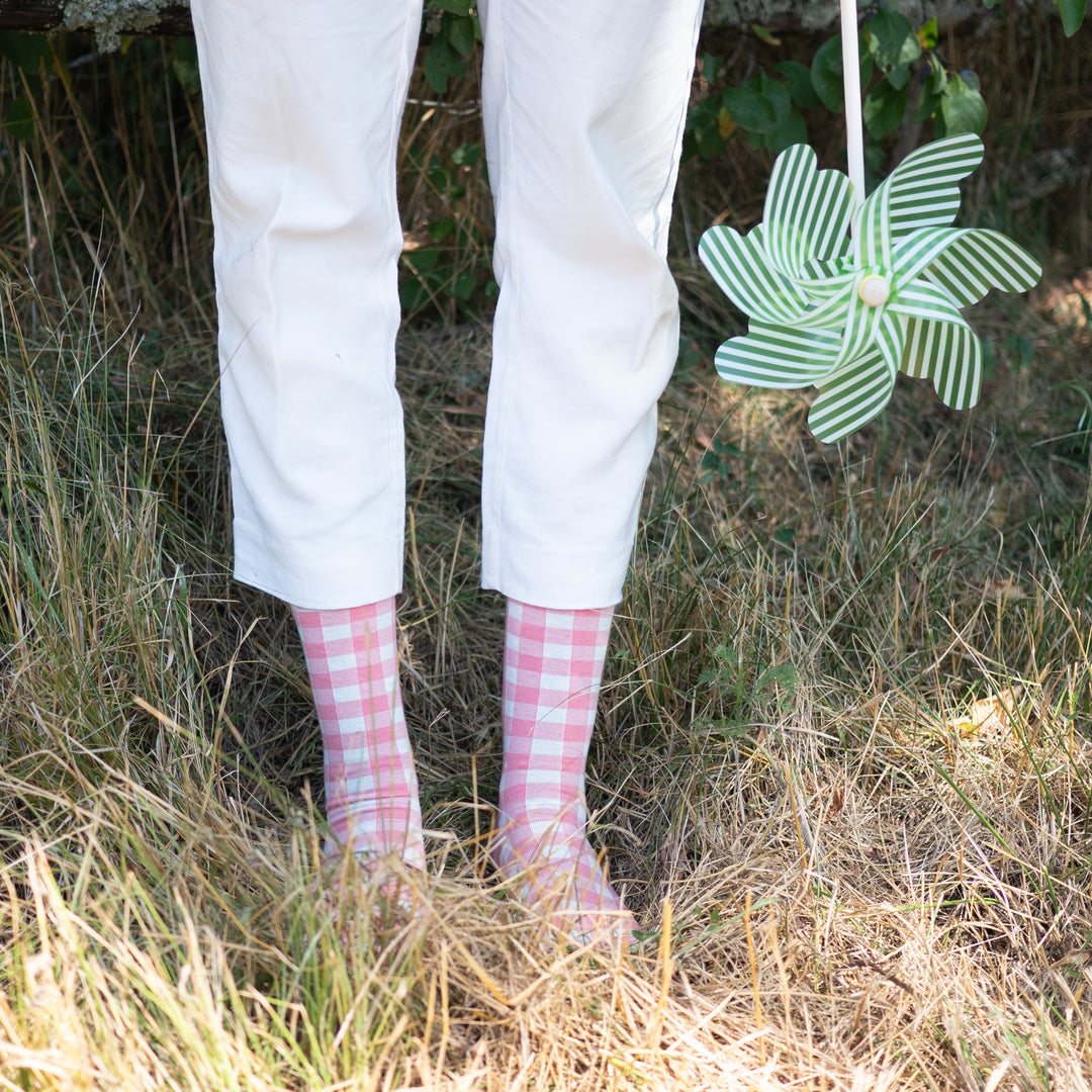 Gingham Socks - Natural - Frontiers Woman