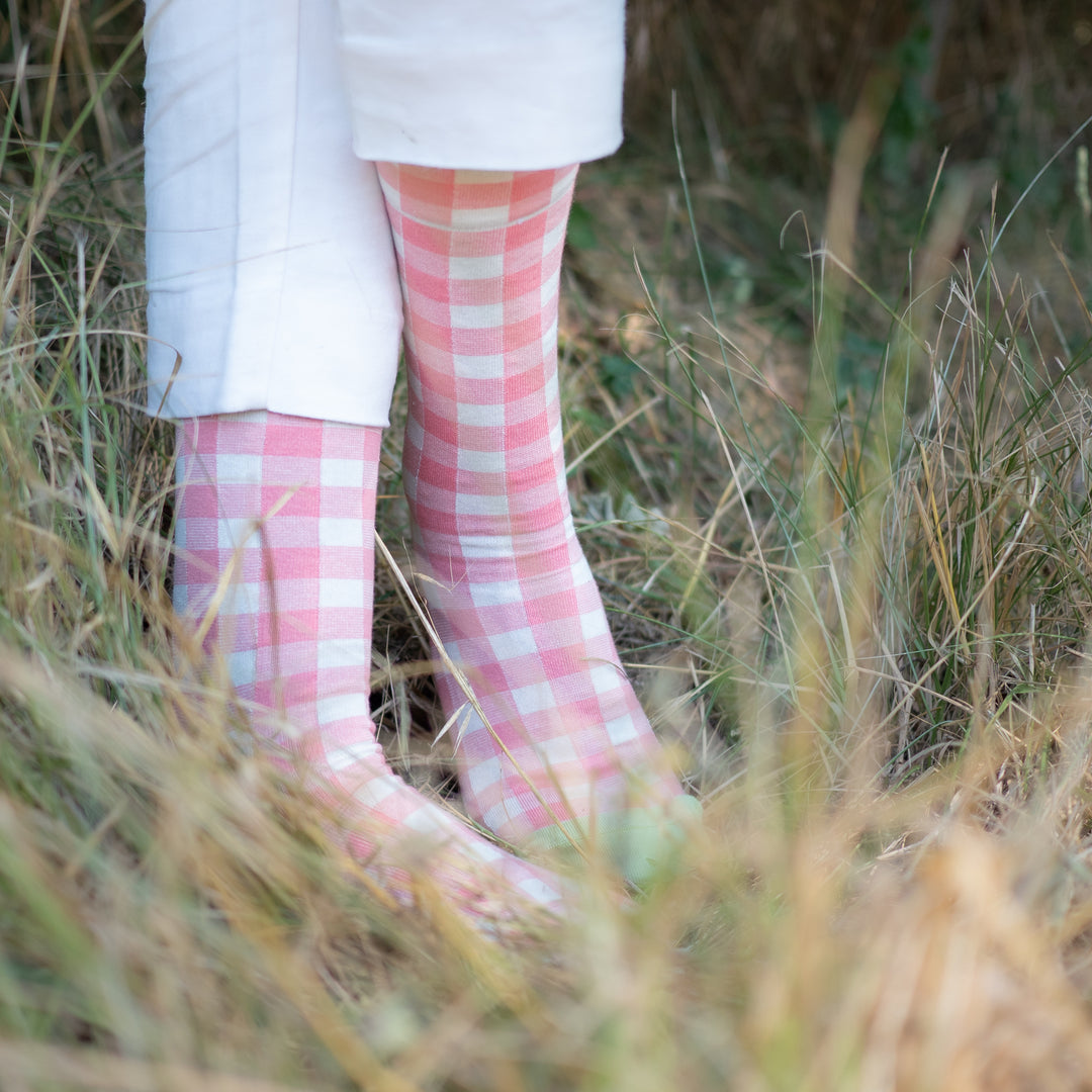 Gingham Socks - Natural - Frontiers Woman