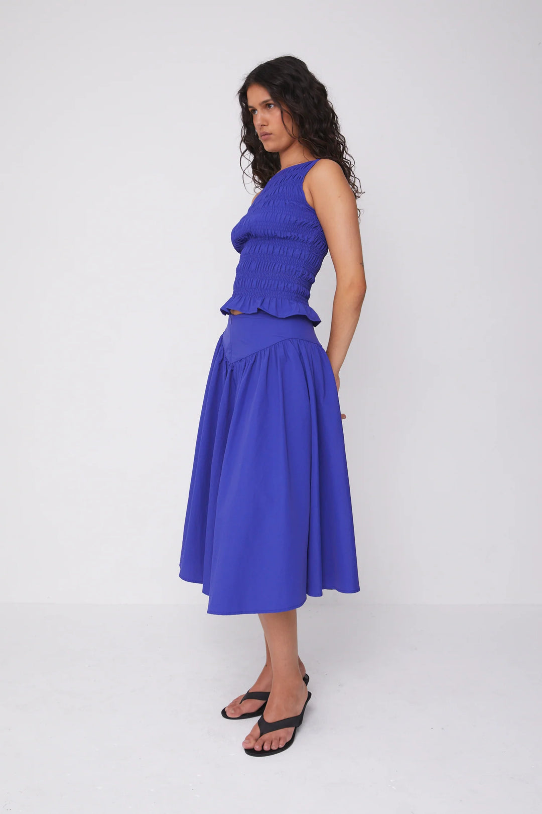 Deba Midi Skirt - Indigo