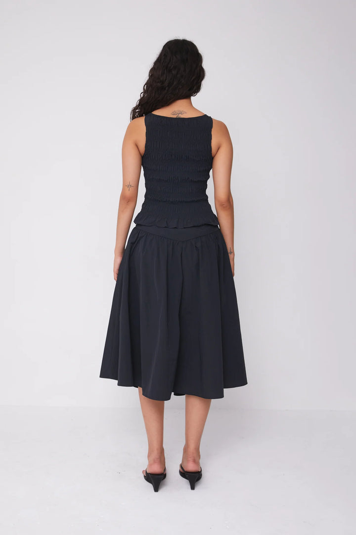 Deba Midi Skirt - Onyx