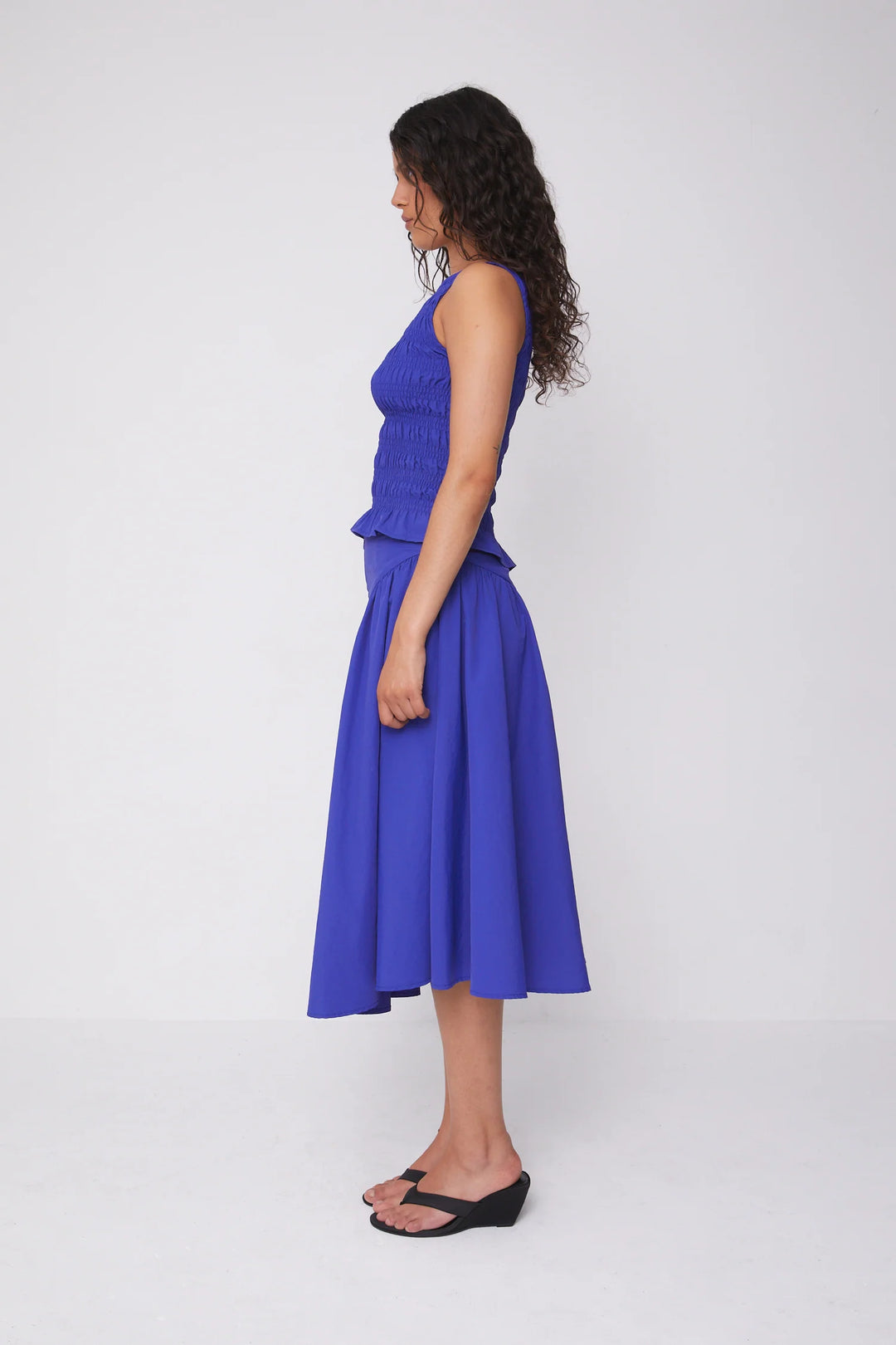 Deba Midi Skirt - Indigo